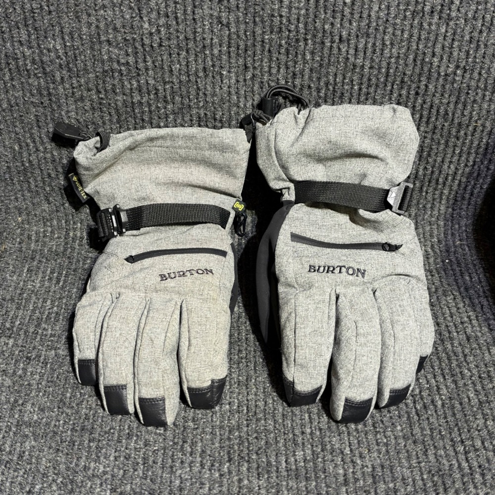 Burton GoreTex Snow Gloves Mens Gray Waterproof Insulated Ski Snowboard
